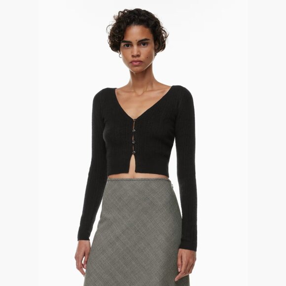 Aritzia Wilfred Santorini Cardigan – Size L – Soft Knit, Button‑Front, EUC - Picture 4 of 7